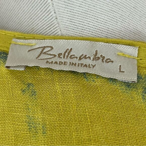 Bella Umbra Tie Dye Linen Top Yellow Blue L - Picture 6 of 7